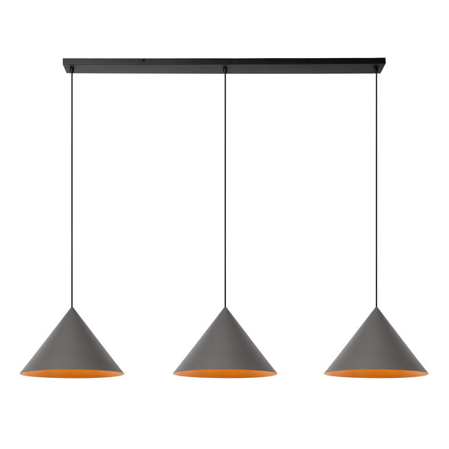 SPITZE - Pendant light - 3xE27 - Grey | Vibes - 21440/03/36