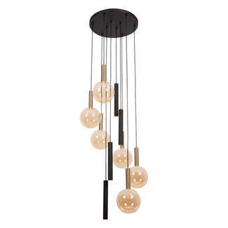 Lucide JOSIANE - Hanglamp - Ø 55 cm - 6xG9 - Zwart | Vibes