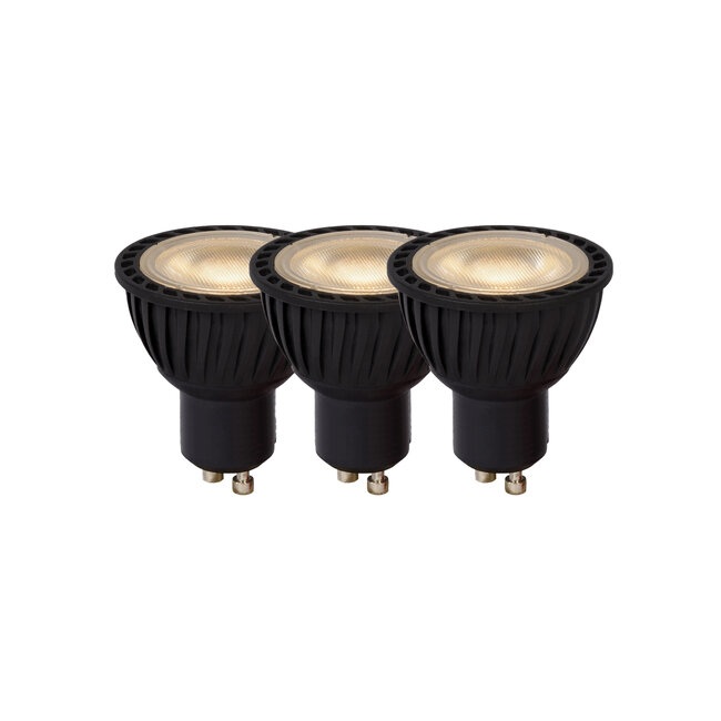 MR16 - Ampoule led - Ø 5 cm - LED Dim. - GU10 - 3x5W 3000K - Noir - Ensemble de 3 - 49006/16/30