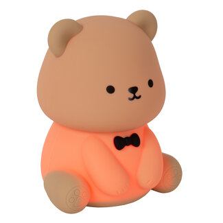 Lucide PINCHA BEAR - Rechargeable Table lamp Children - Battery pack- LED 3 StepDim - 1x0,5W 2100K - Rgb - Brown | Essential