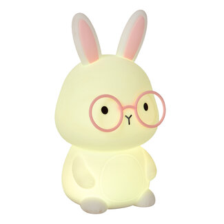 Lucide PINCHA RABBIT - Lampe de table Rechargeable Chambres d'enfant - Batterie/Piles - LED 3 StepDim - Rvb - Blanc | Essential