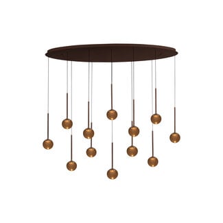 Lucide Premium Suspension Premium CALINA - LED à intensité variable - Température de couleur - 12 x 7 W 2200 K/3300 K - Café