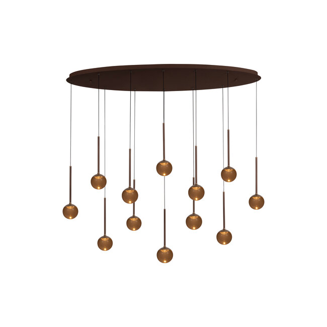 Premium CALINA - Pendant Lamp - LED Dimmable - CCT - 12x7W 2200K/3300K - Coffee - 24406/86/96