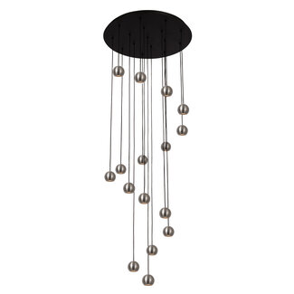 Lucide Premium Suspension Premium MONTANA - LED à intensité variable - Température de couleur - 16 x 5,7 W 2700 K/4000 K - Fer gris