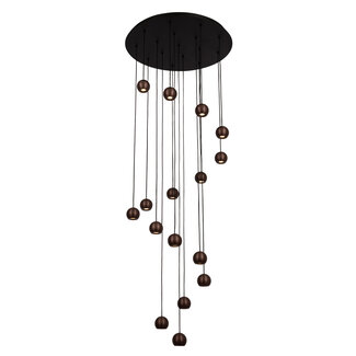 Lucide Premium Premium MONTANA - Pendant Lamp - LED Dimmable - CCT - 16x5.7W 2700K/4000K - Coffee