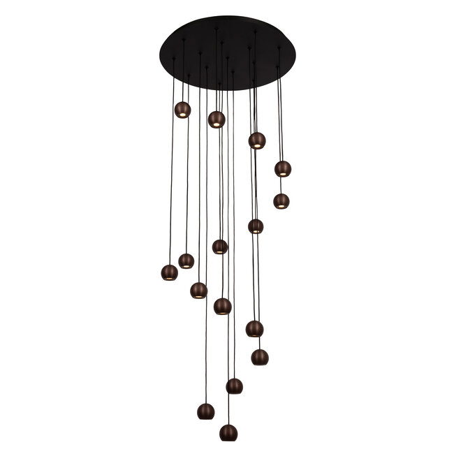 Premium MONTANA - Pendant Lamp - LED Dimmable - CCT - 16x5.7W 2700K/4000K - Coffee - 68400/92/96