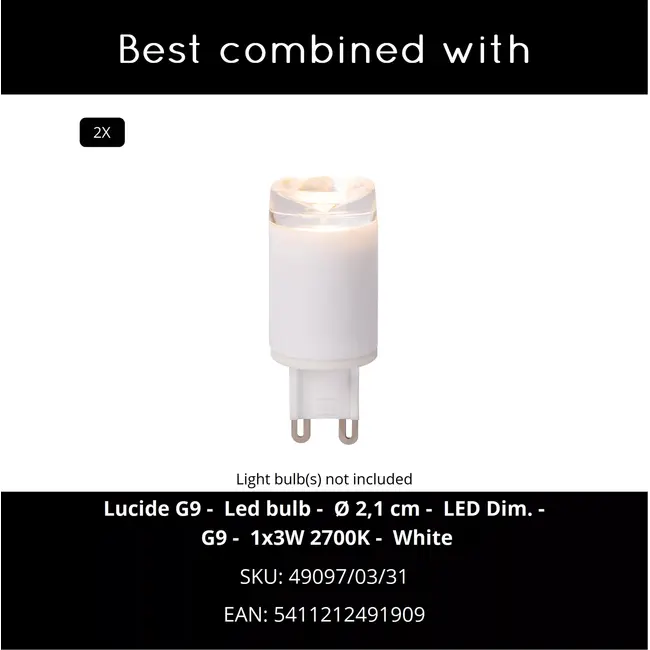 DUARTE - Vloerlamp - 2xG9 - Grijs ijzer | Vibes - 03751/02/15