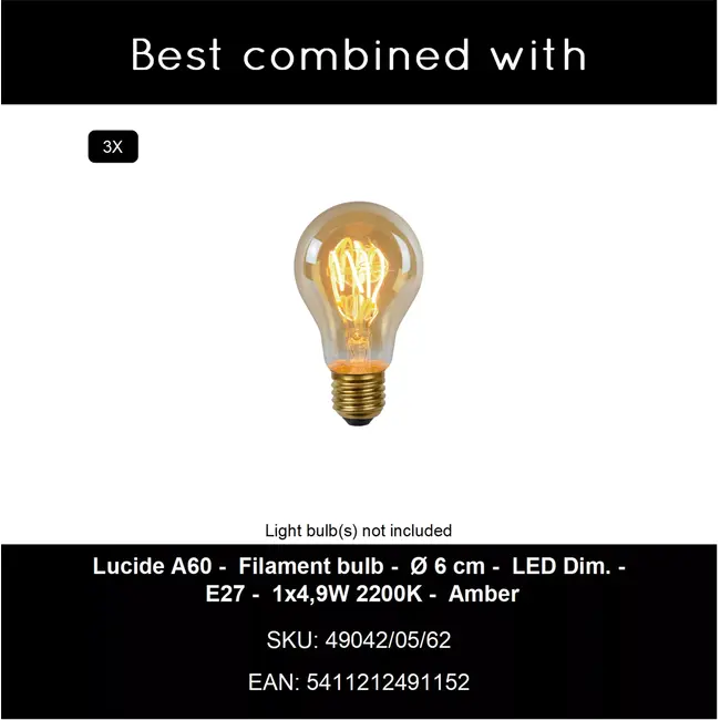 SPITZE - Hanglamp - Ø 68 cm - 3xE27 - Grijs | Vibes - 21440/13/36