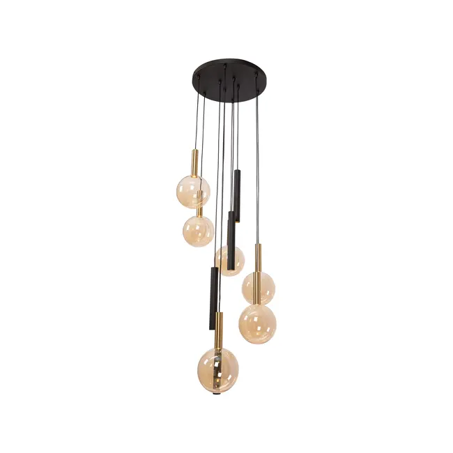 JOSIANE - Hanglamp - Ø 55 cm - 6xG9 - Zwart | Vibes - 21441/10/62