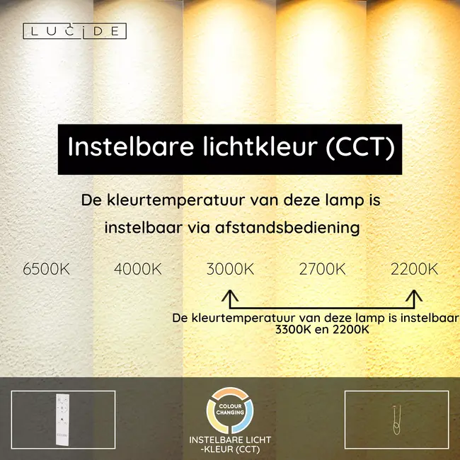 JANDERIN - Plafonnier - LED Dim. - CCT - 1x36W 2200K/3300K - Champagne Couleur | Vibes - 24105/36/05