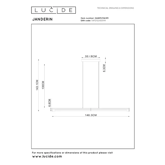 JANDERIN - Hanglamp - LED Dimb. - CCT - 2x16,5W 2200K/3300K - Handbewegingssensor - Champagne kleur | Vibes - 24405/34/05