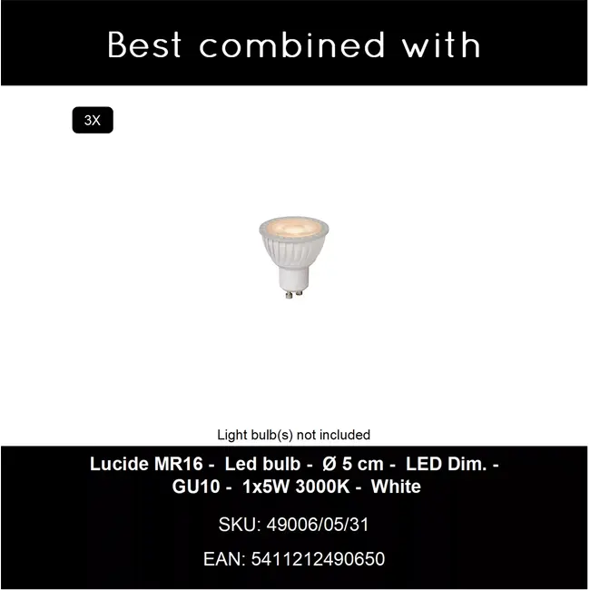 AMIGO - Ceiling spotlight - 3xGU10 - White - 53910/03/31