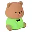 PINCHA BEAR - Oplaadbare Tafellamp Kinderkamer - Accu/Batterij - LED 3 StepDim - 1x0,5W 2100K - RGB - Bruin | Essential - 54500/01/43