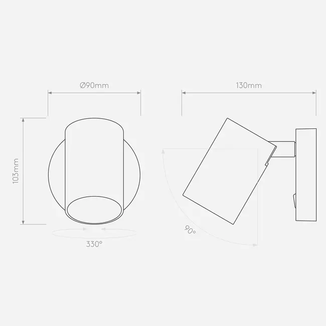 Applique ou plafonnier Ascoli Single Switched GU10