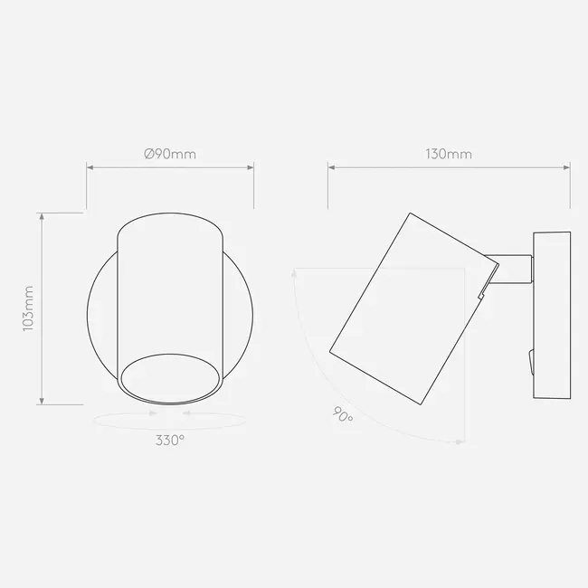 Lampe murale ou plafonnier Ascoli à interrupteur simple GU10