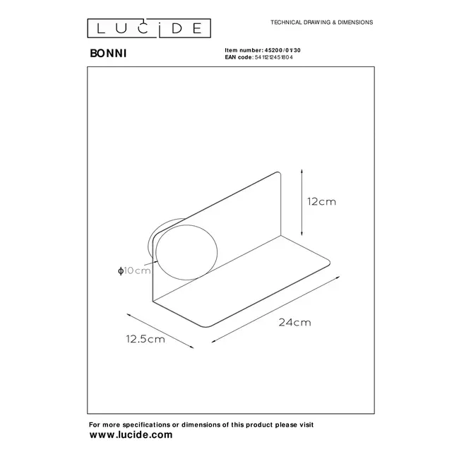 BONNI - Applique murale - 1xG9 - Noir - 45200/01/30