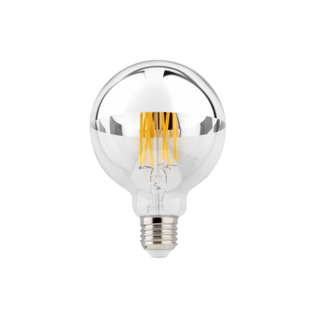 Lampe LED G95 argentée
