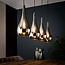 Pendant lamp 4L silver drop glass