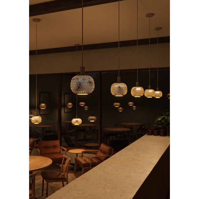 Ampoule LED flottante en bambou bronze G180 2200K 5W