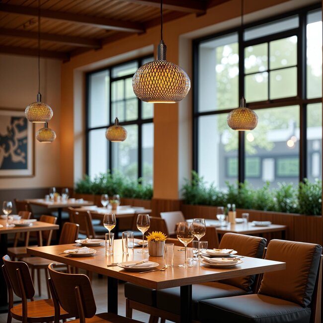 Suspension LED flottante en bambou bronze G300 2200K 6W