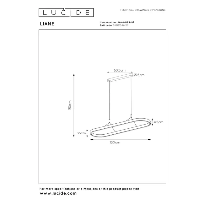 LIANE - Pendant lamp - LED Dimmable - CCT - 2x40W 2700K/4000K - Rust brown | Vibes - 46404/99/97