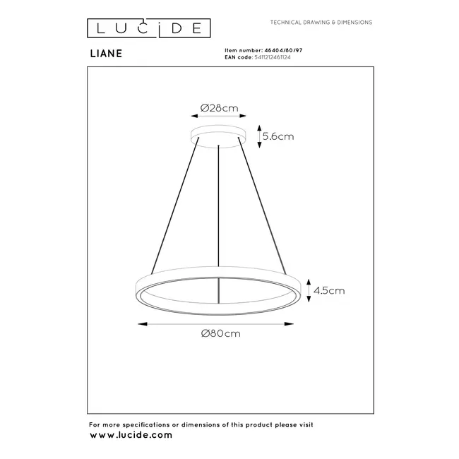 LIANE - Pendant lamp - Ø 80 cm - LED Dimmable - CCT - 2x36W 2700K/4000K - Rust brown | Vibes - 46404/80/97