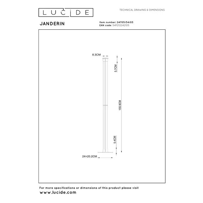 JANDERIN - Vloerlamp - LED Dimb. - CCT - 2x17W 2200K/3300K - Handbewegingssensor - Champagne kleur | Vibes - 24705/34/05
