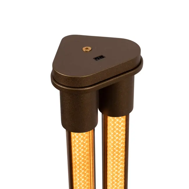 JANDERIN - Vloerlamp - LED Dimb. - CCT - 2x17W 2200K/3300K - Handbewegingssensor - Champagne kleur | Vibes - 24705/34/05