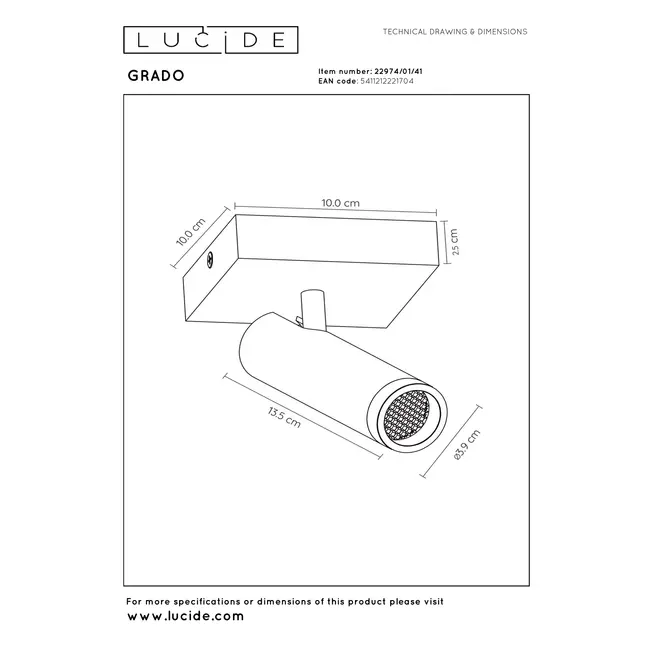 GRADO - Spot de plafond - 1xGU10 (MR11) - Taupe - 22974/01/41