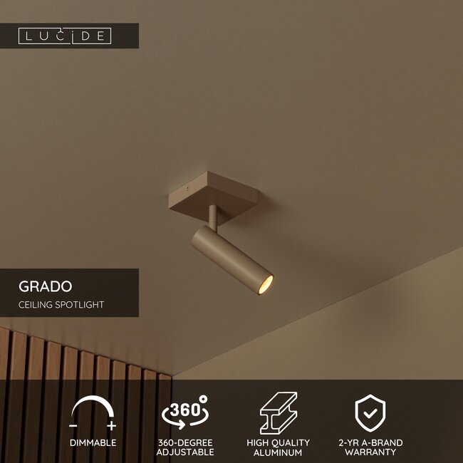 GRADO - Spot de plafond - 1xGU10 (MR11) - Taupe - 22974/01/41