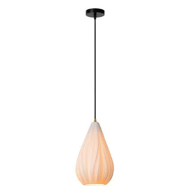 CINZIA - Hanglamp - Ø 18,3 cm - 1xE27 - Wit - 13452/01/31