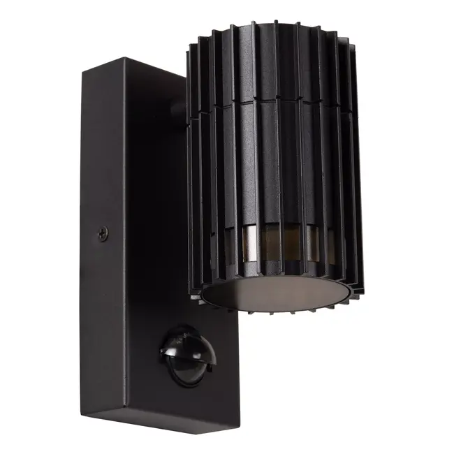 TIMBALA - Indoor/Outdoor Wall Spotlight/Wall Lamp - 1xGU10 - IP44 - Motion & Day/Night Sensor - Black | Essential - 11839/01/30