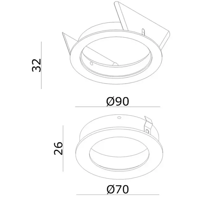 Clickfit Rim Flat inbouwspot - wit