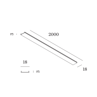 Wever & Ducré Système de rails Strex - Plaque de recouvrement 2 m