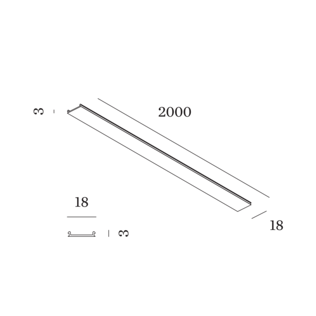 Strex rail system - Cover plate 2m