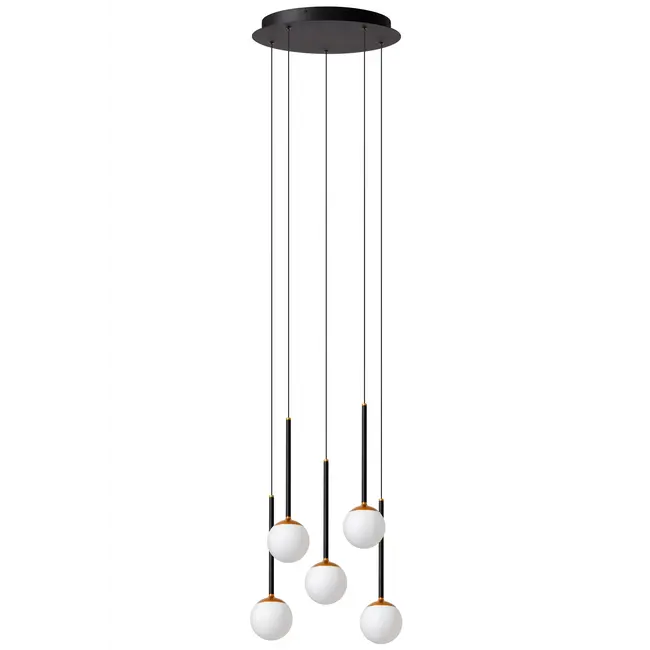 Suspension Premium CALINA - Ø 41,9 cm - LED à intensité variable - Température de couleur - 5 x 7,4 W 2200 K/3300 K - Noir - 24406/37/30