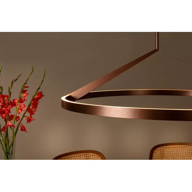 Premium APPLAUSE - Hanglamp - Ø 80 cm - LED Dimb. - CCT - 1x50W 2700K/4000K - Handbewegingssensor - Koffie - 23400/80/96