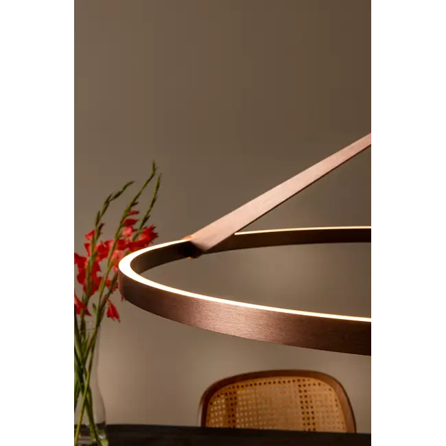 Premium APPLAUSE - Hanglamp - Ø 80 cm - LED Dimb. - CCT - 1x50W 2700K/4000K - Handbewegingssensor - Koffie - 23400/80/96