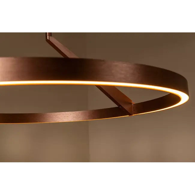 Premium APPLAUSE - Hanglamp - Ø 60 cm - LED Dimb. - CCT - 1x32W 2700K/4000K - Handbewegingssensor - Koffie - 23400/60/96