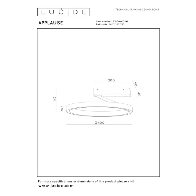 Premium APPLAUSE - Ceiling lamp - Ø 40 cm - LED Dimming. - CCT - 1x26W 2200K/4000K - Coffee - 23100/40/96