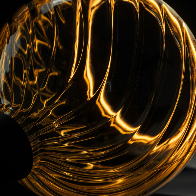 LED Floating Globe 150 twisted smokey grey-E27-6W-230lm-1900K