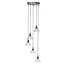 Pendant lamp 5L stepped clear glass ribbed