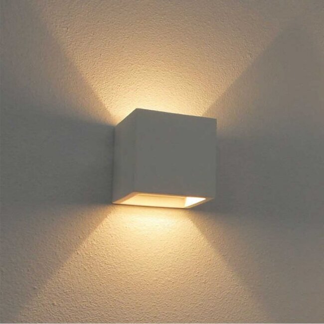Plaster square wall lamp Gypsum