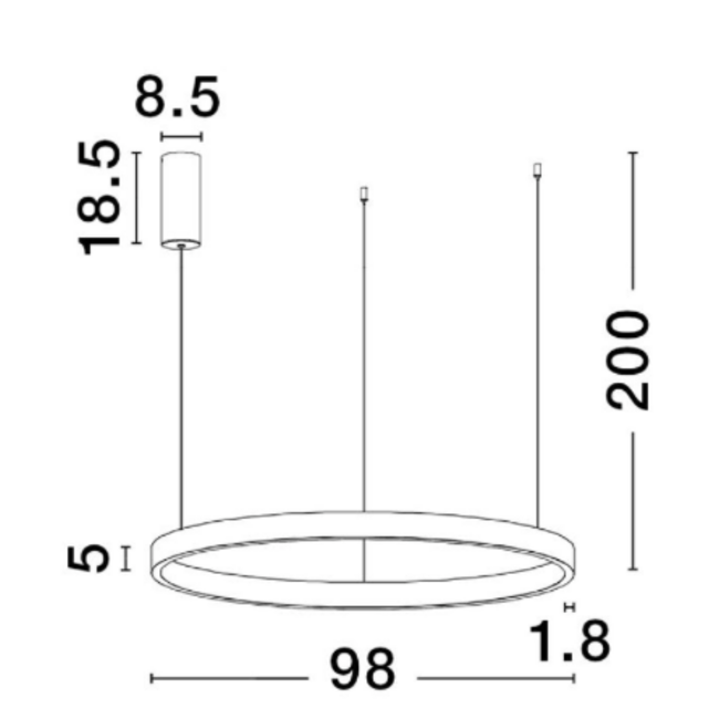 Elowen pendant lamp - dia 98 - Gold