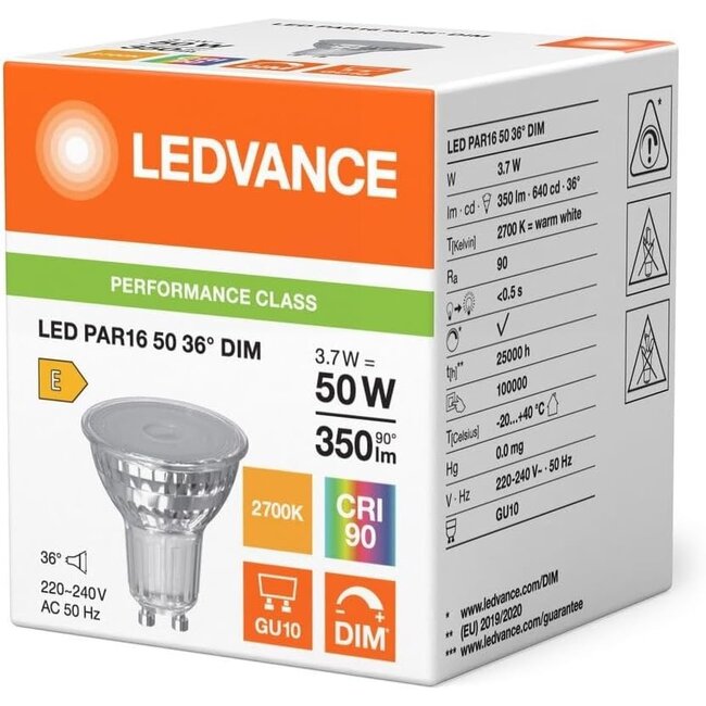 Spot LED GU10 3,7-50 W - À INTENSITÉ RÉGLABLE