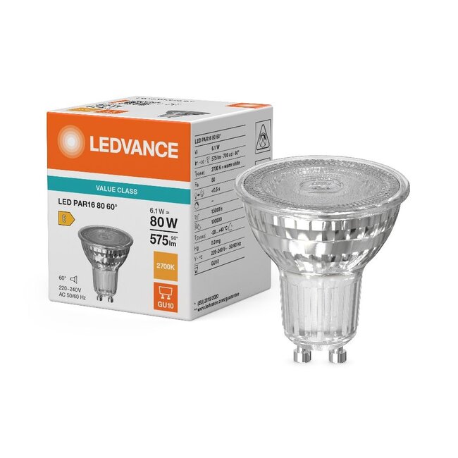 GU10 LED spot 6.1-80W - NIET DIMBAAR - 60°