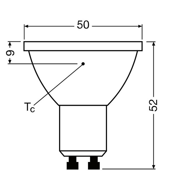 GU10 LED spot 6.1-80W - DIMBAAR - 60°