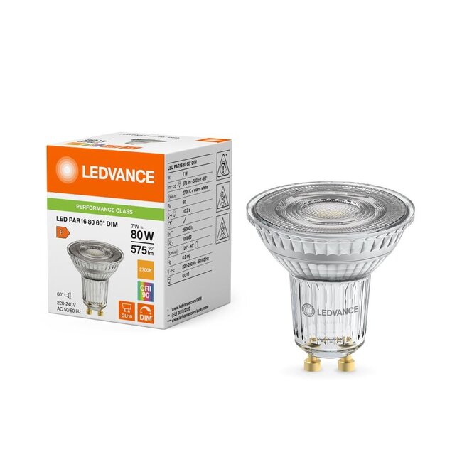 GU10 LED spot 6.1-80W - DIMBAAR - 60°