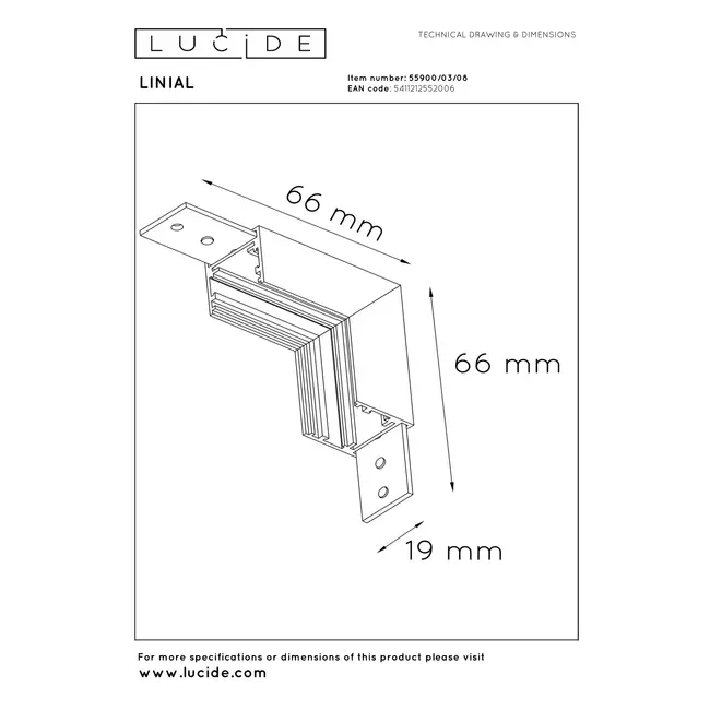 Premium LINIAL Surface-Mounted Rail - Vertical Corner - 1-Phase Rail System / Rail Lighting - Smart - 48V Track - Matte Black Chrome - 55900/03/08