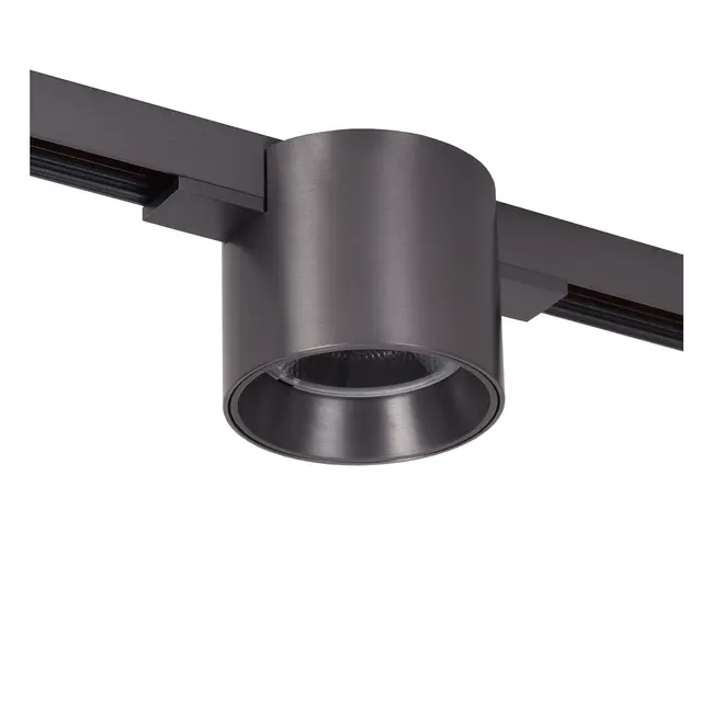 Spot sur rail LINIAL LUX Premium - Système de rail monophasé / Éclairage sur rail - Intelligent - Rail 48 V - 1 LED - Chrome noir mat - 55905/08/08